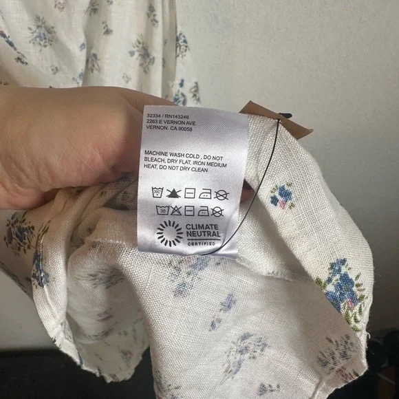NWT Reformation Emilia linen dress